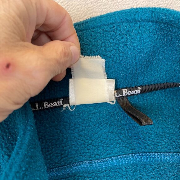 L.L. Bean Mens Fleece Jacket Large Teal Blue Full-Zip Mock Neck Outdoors Classic - Picture 7 of 10
